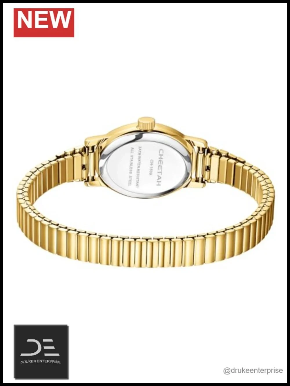 Dainty Gold Watches with Stainless Steel Expansion Band, Small Oval Case, Roman